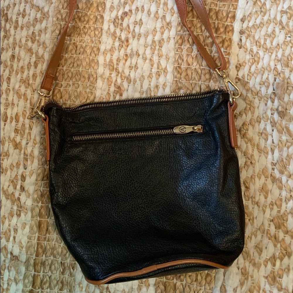 Black leather bag